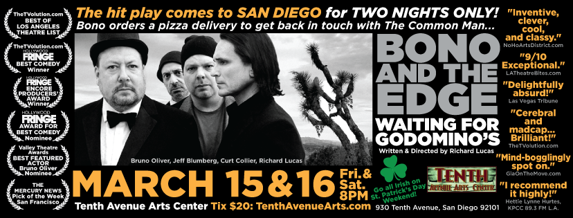 Richard Lucas' award-winning play, Bono and The Edge Waiting for Godomino's, coming to PianoFight in San Diego